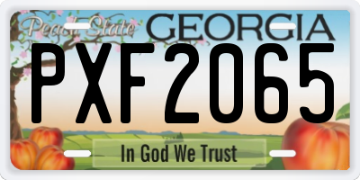 GA license plate PXF2065