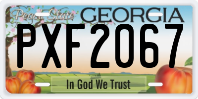 GA license plate PXF2067