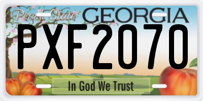 GA license plate PXF2070