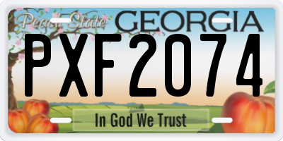 GA license plate PXF2074