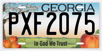 GA license plate PXF2075