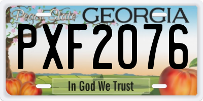 GA license plate PXF2076