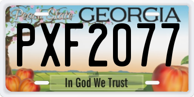 GA license plate PXF2077