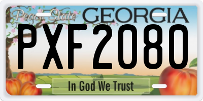 GA license plate PXF2080