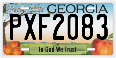 GA license plate PXF2083