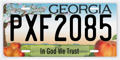 GA license plate PXF2085