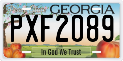 GA license plate PXF2089