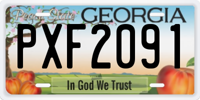 GA license plate PXF2091