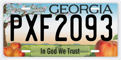 GA license plate PXF2093