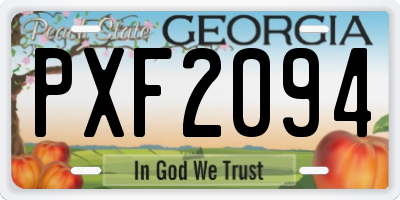 GA license plate PXF2094