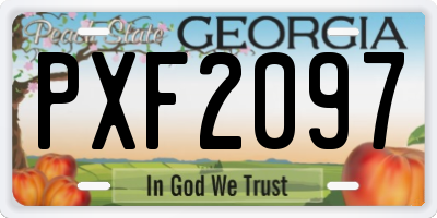 GA license plate PXF2097