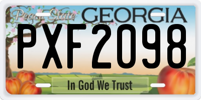 GA license plate PXF2098