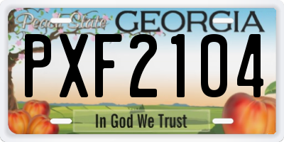 GA license plate PXF2104