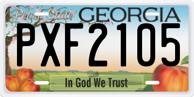 GA license plate PXF2105