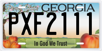 GA license plate PXF2111