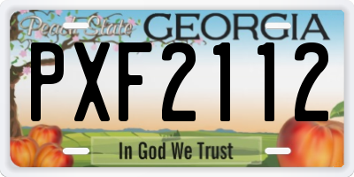 GA license plate PXF2112
