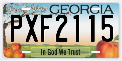 GA license plate PXF2115