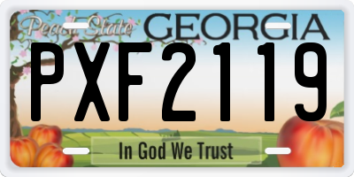 GA license plate PXF2119