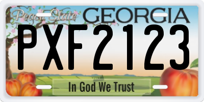GA license plate PXF2123