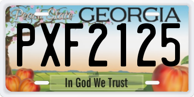 GA license plate PXF2125