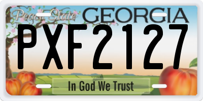 GA license plate PXF2127