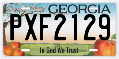 GA license plate PXF2129