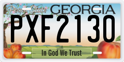 GA license plate PXF2130