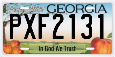 GA license plate PXF2131