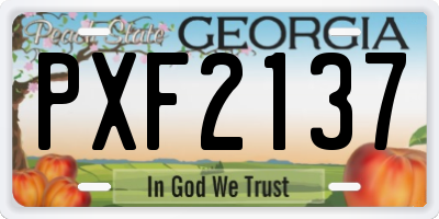 GA license plate PXF2137