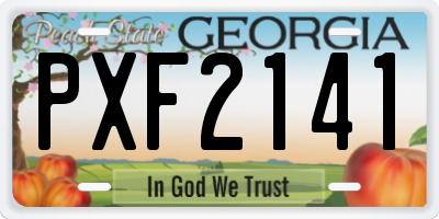 GA license plate PXF2141
