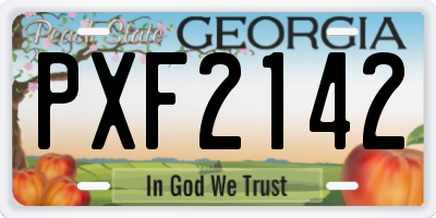 GA license plate PXF2142