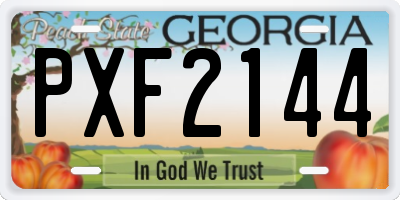 GA license plate PXF2144