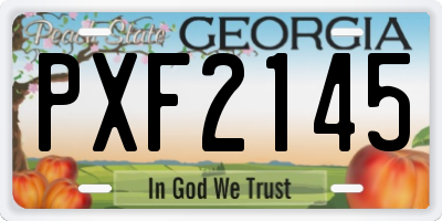 GA license plate PXF2145