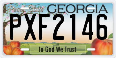 GA license plate PXF2146