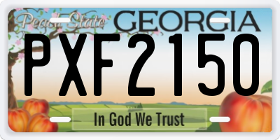 GA license plate PXF2150