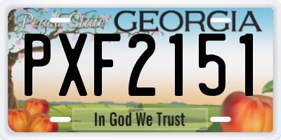 GA license plate PXF2151
