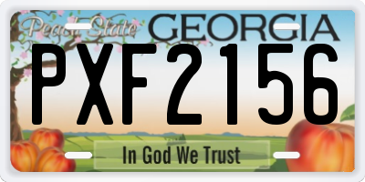 GA license plate PXF2156