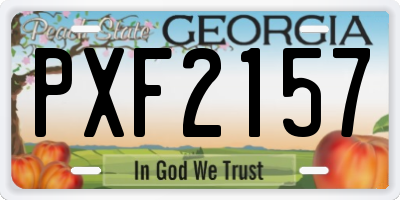 GA license plate PXF2157