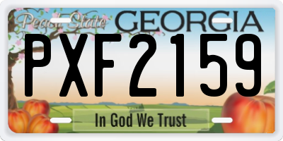 GA license plate PXF2159