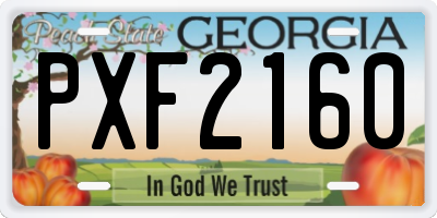GA license plate PXF2160