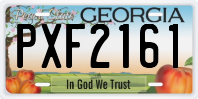 GA license plate PXF2161