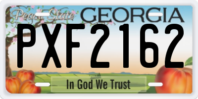 GA license plate PXF2162