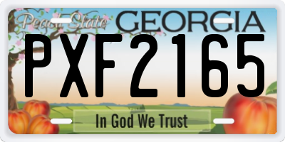 GA license plate PXF2165