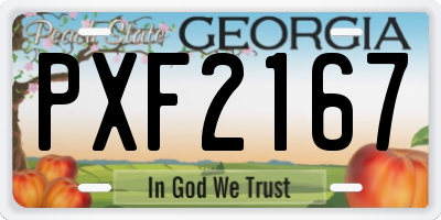 GA license plate PXF2167