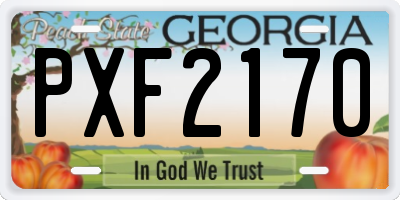 GA license plate PXF2170