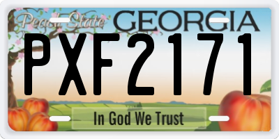 GA license plate PXF2171