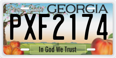 GA license plate PXF2174