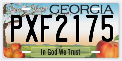 GA license plate PXF2175