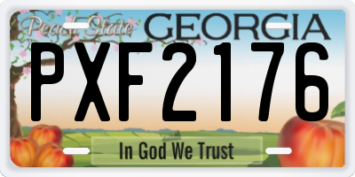 GA license plate PXF2176