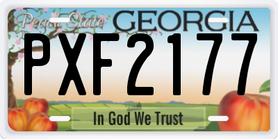 GA license plate PXF2177
